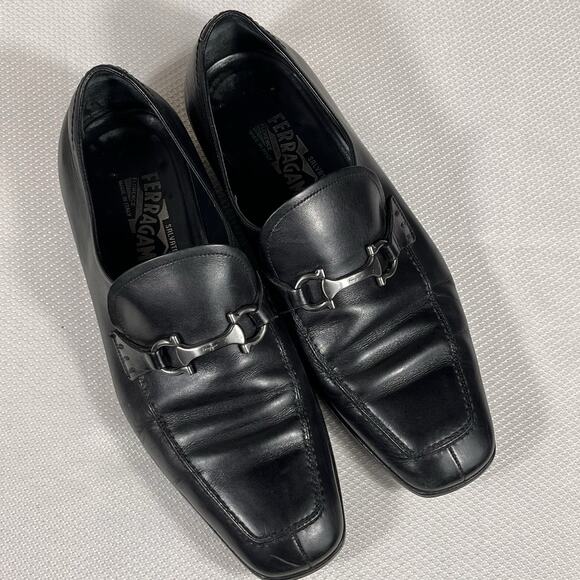 Salvatore Ferragamo Gregory Leather Shoes Size 9.5‎ 2E Made In Italy main image 8